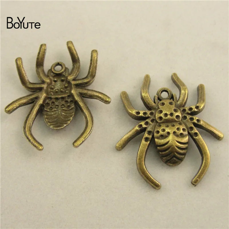 50Pcs Spider Pendant Charms Vintage DIY Hand Jewelry Accessories