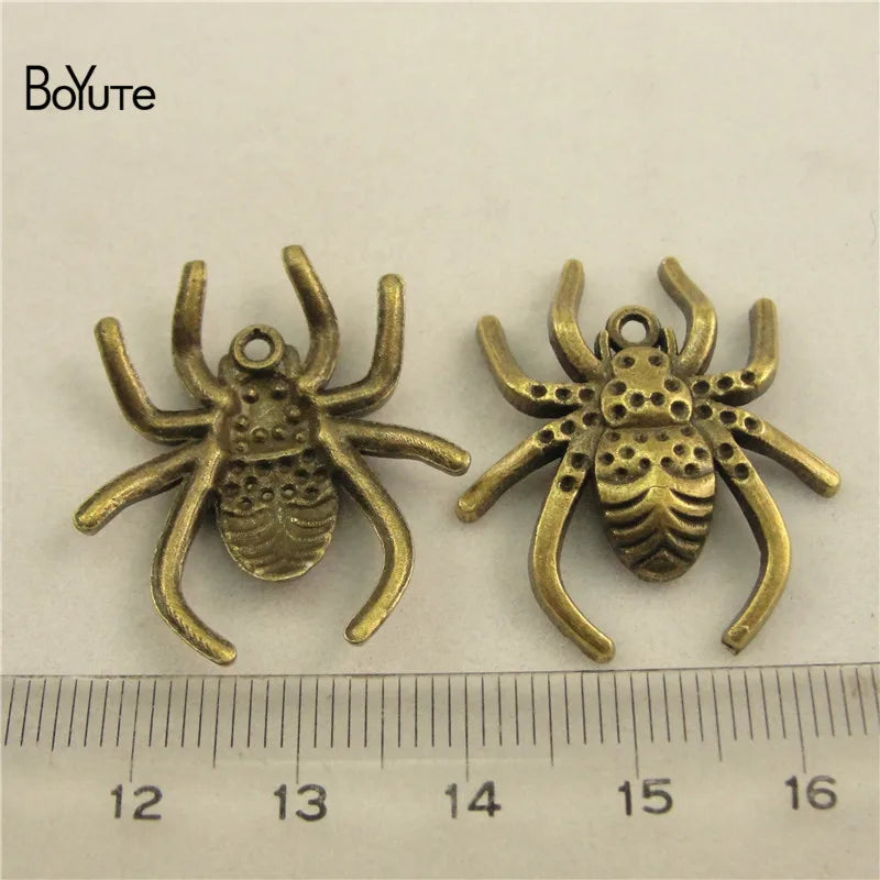 50Pcs Spider Pendant Charms Vintage DIY Hand Jewelry Accessories