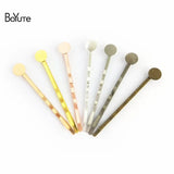 BoYuTe 50 Pcs Metal Hair Pins Base 55MM Bobby Hair Clip DIY Jewelry Making