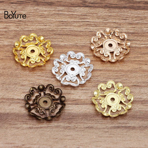 BoYuTe 23MM 2 Colors Filigree Flower Charm Brass DIY Pendant Charms