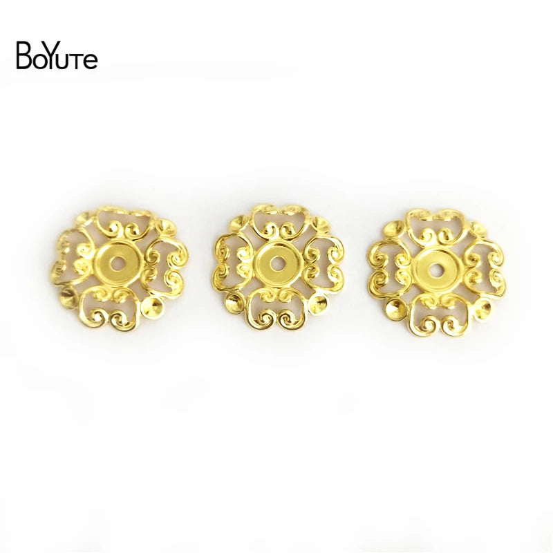 BoYuTe 23MM 2 Colors Filigree Flower Charm Brass DIY Pendant Charms