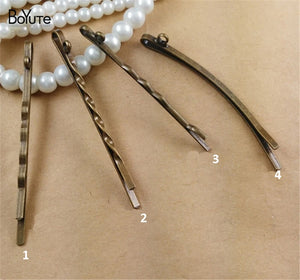BoYuTe 50Pcs Vintage Barrette Antique Bronze Plated Hair Accessories