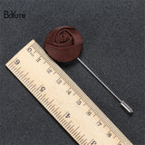 BoYuTe 5Pcs High Hand Fabric Flower Rose Mens Lapel Pin Groom Wedding