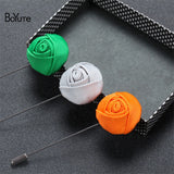 BoYuTe 5Pcs High Hand Fabric Flower Rose Mens Lapel Pin Groom Wedding