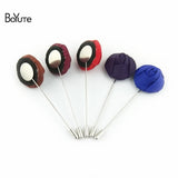 BoYuTe 5Pcs High Hand Fabric Flower Rose Mens Lapel Pin Groom Wedding