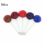 BoYuTe 5Pcs High Hand Fabric Flower Rose Mens Lapel Pin Groom Wedding