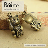 BoYuTe Fortune Cat Charms Pendants for Jewelry Making Diy
