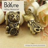 BoYuTe Fortune Cat Charms Pendants for Jewelry Making Diy