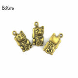 BoYuTe Fortune Cat Charms Pendants for Jewelry Making Diy