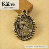 BoYuTe Antique Bronze Beauty Head Alloy Pendants for Jewelry Findings