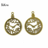 BoYuTe 28MM Antique Bronze Plated Clock Pendant - 60 Pieces/Lot
