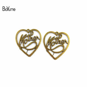 BoYuTe (60 Pieces/Lot) Mother Heart Charm Pendant Antique Bronze Jewelry Making
