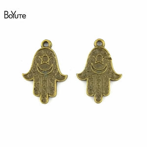 BoYuTe 24*17MM Antique Bronze Metal Palm Pendant Charms for Jewelry Making