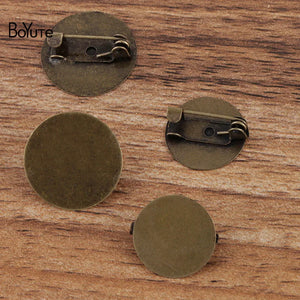 BoYuTe 15MM 18MM Flat Brooch Base Diy Jewelry Making Accessories