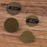 BoYuTe 15MM 18MM Flat Brooch Base Diy Jewelry Making Accessories
