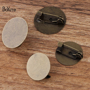 BoYuTe Flat Brooch Base 15MM 18MM Kit DIY Jewelry Making Accessories