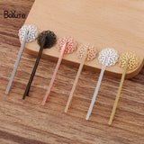 BoYuTe 15MM Filigree Flower Hair Barrette Supply Retro DIY Hair Accessories