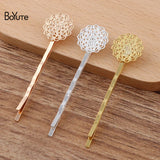BoYuTe 15MM Filigree Flower Hair Barrette Supply Retro DIY Hair Accessories