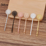 BoYuTe 15MM Filigree Flower Hair Barrette Supply Retro DIY Hair Accessories