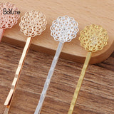 BoYuTe 15MM Filigree Flower Hair Barrette Supply Retro DIY Hair Accessories