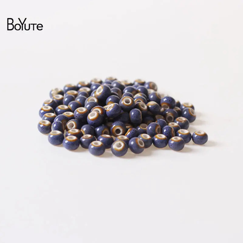 6MM Glaze Ceramic Beads Diy Hand Loose Beads for Jewelry Making