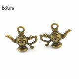 BoYuTe 22*20MM Heart Teapot Pendant Charms (60 Pieces) for Jewelry Making