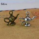 BoYuTe 22*20MM Heart Teapot Pendant Charms (60 Pieces) for Jewelry Making