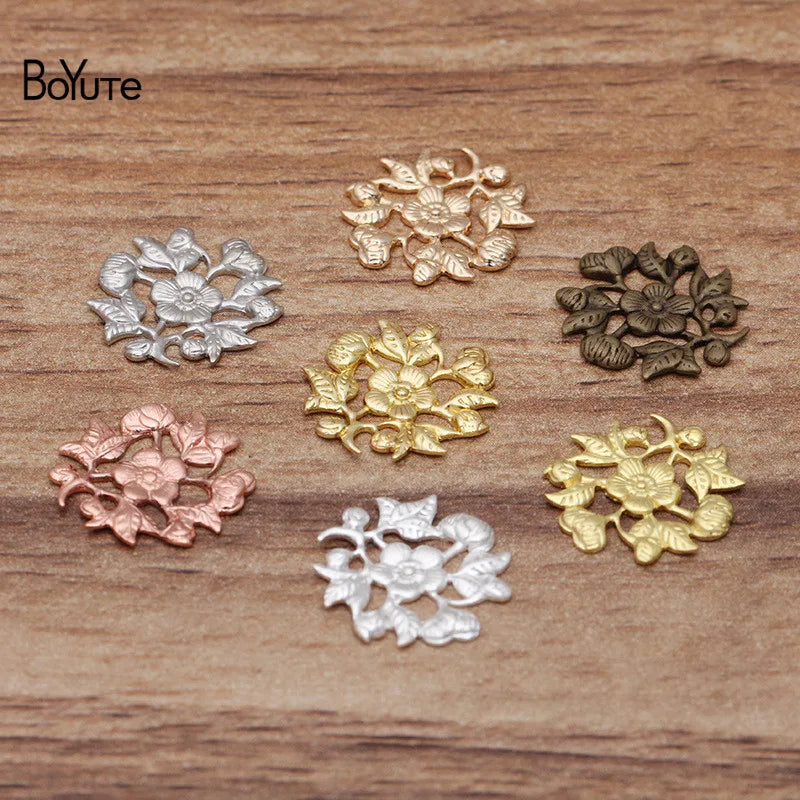 BoYuTe Flower Charms 200 Pcs 15mm 7 Colors DIY Jewelry Material