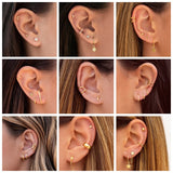 Boako 3-4PCS Earrings Set Moon Star Lightning Suit Earrings