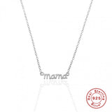 Boako 925 Sterling Silver Letter mama Pendant Necklace For Women Ladies