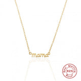 Boako 925 Sterling Silver Letter mama Pendant Necklace For Women Ladies
