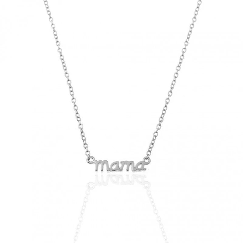 Boako 925 Sterling Silver Letter mama Pendant Necklace For Women Ladies