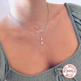 Boako 925 Sterling Silver Letter mama Pendant Necklace For Women Ladies