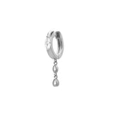 Boako 925 Silver Tassel Pendant Small Hoops Earring For Women Crystal Drop Earri