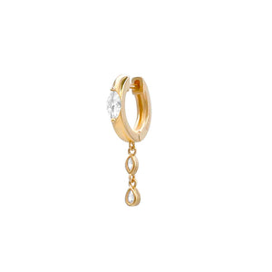 Boako 925 Silver Tassel Pendant Small Hoops Earring For Women Crystal Drop Earri