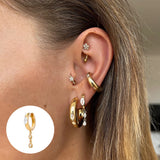 Boako 925 Silver Tassel Pendant Small Hoops Earring For Women Crystal Drop Earri