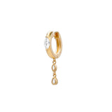 Boako 925 Silver Tassel Pendant Small Hoops Earring For Women Crystal Drop Earri