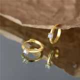 Boako 925 Sterling Silver Zircon Small Hoops Earring Women Piercing Cartilage