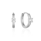 Boako 925 Sterling Silver Zircon Small Hoops Earring Women Piercing Cartilage