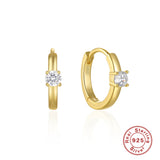 Boako 925 Sterling Silver Zircon Small Hoops Earring Women Piercing Cartilage