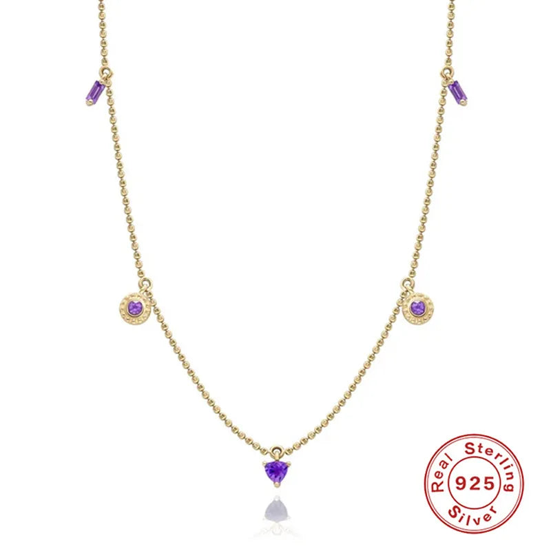 Boako Amethyst Pendant Necklace S925 Sterling Silver Women