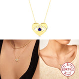 Boako Devil's Eye Pendant Necklace 925 Sterling Silver Wild Hollow Diamond Jewel