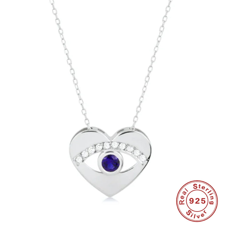 Boako Devil's Eye Pendant Necklace 925 Sterling Silver Wild Hollow Diamond Jewel