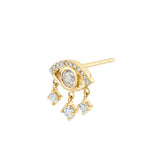 Boako Eye Pendant Stud Earrings S925 Zircon Jewelry Women's Gift