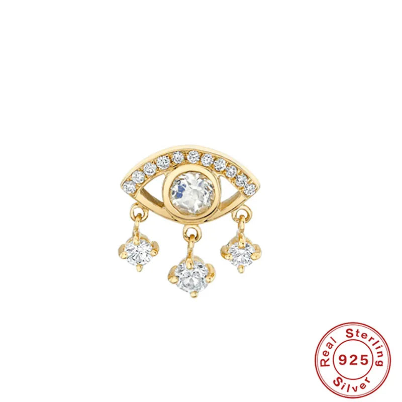 Boako Eye Pendant Stud Earrings S925 Zircon Jewelry Women's Gift