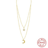 925 Silver Double Layered Star Clavicle Necklace
