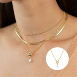 Boako TO Buckle Necklace 925 Silver Pearl Pendant Clavicle Necklace