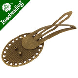 Antique Bronze Oval Bezel Bobby Pin, 66mm, 20pcs