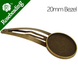Antique Bronze Plated Round Bobby Pin - Lot of 20