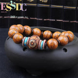 Hand-polished Round Tibetan Natural Beads Rosary Bracelet
